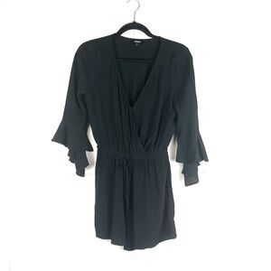 EXPRESS Black Bell Sleeve V Neck Romper XS